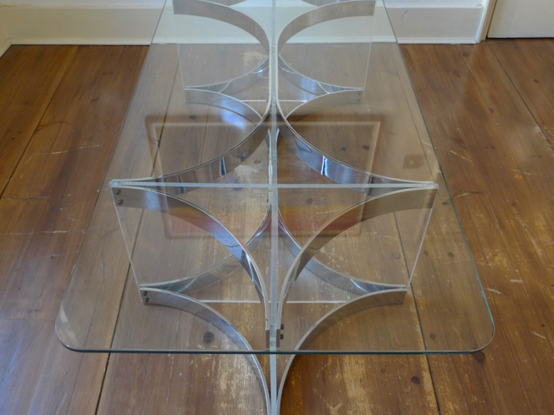 ALESSANDRO ALBRIZZI LUCITE & CHROME COCKTAIL TABLE 1960/70’s