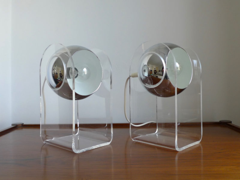 PAIR of ICONIC GINO SARFATTI MODEL 540 TABLE LAMPS, ARTELUCE, 1968