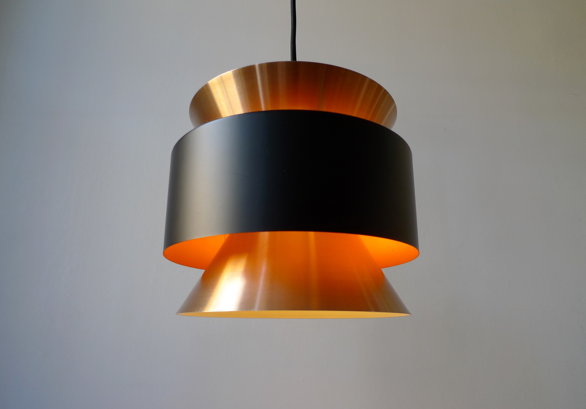 Danish Mid-Century Copper Ceiling Pendant Light, 1960s