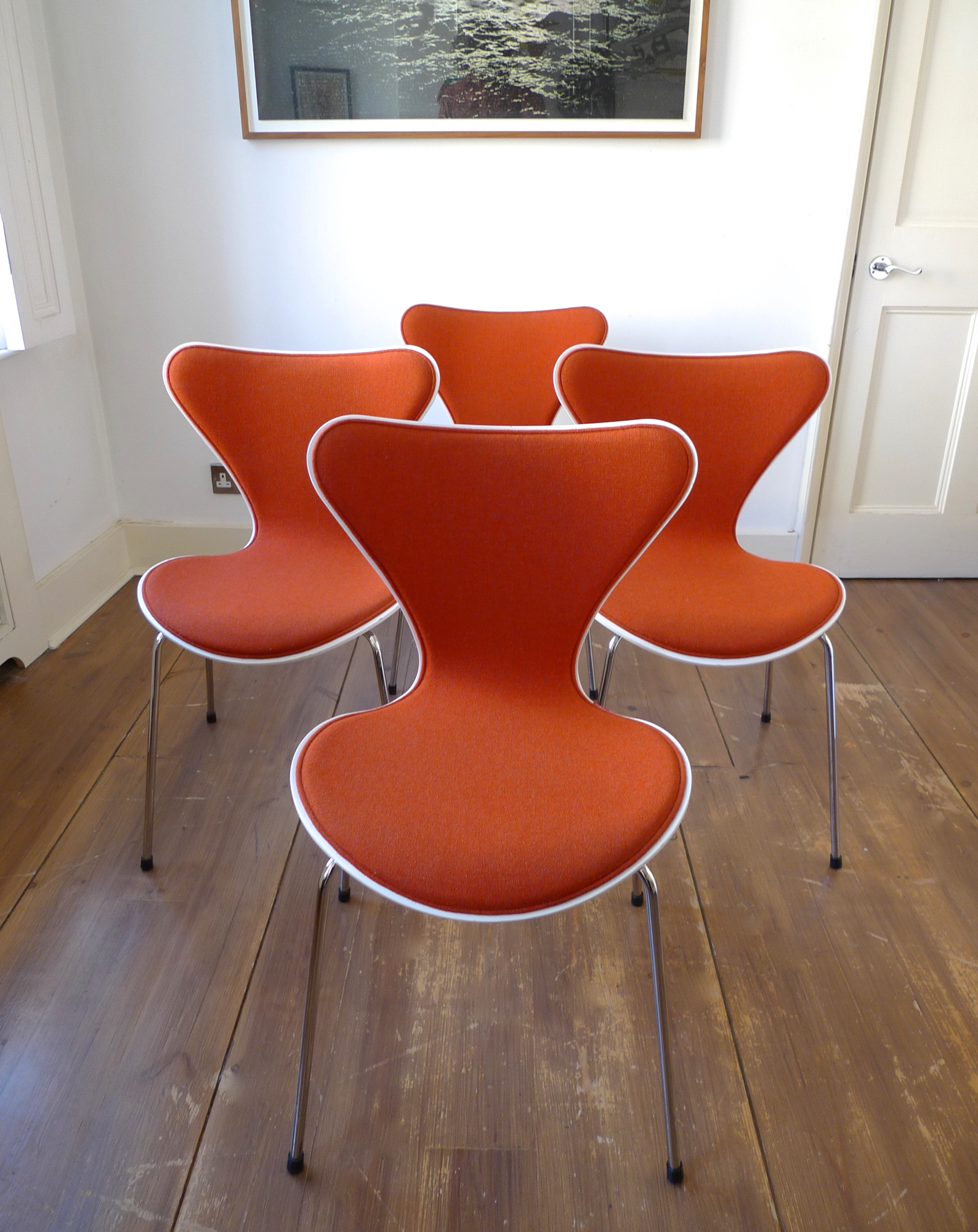 Set Of 4 Arne Jacobsen Series 7 Chairs For Fritz Hansen