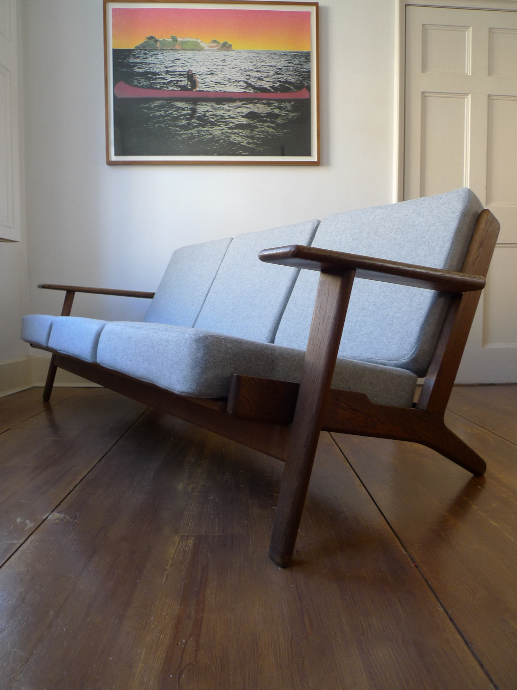 Iconic Hans J. Wegner Model GE290 3 Seater Sofa by Getama, Danish 1950s