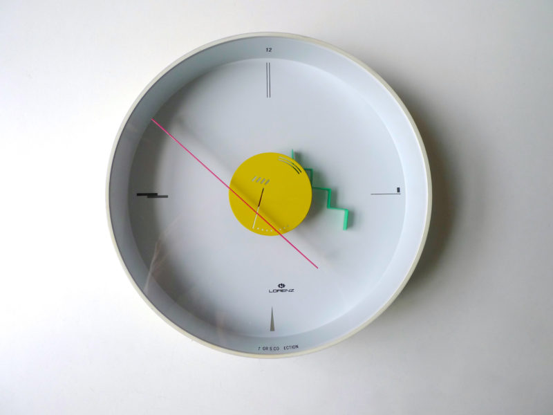 Rare Postmodern Lorenz "Artec" Wall Clock by Nicolai Canetti, 1984