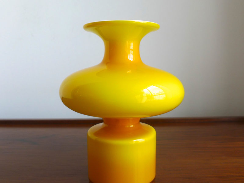 Yellow "Carnaby" Range Glass Vase by Per Lütken for Holmegaard, 1960s